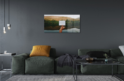 Pintura acrílica Panorama da inscrição mão