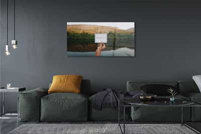 Pintura acrílica Panorama da inscrição mão