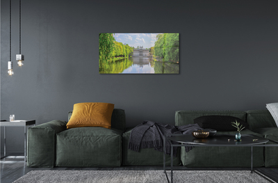 Pintura acrílica Floresta do lago do Palácio de Varsóvia