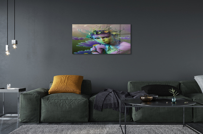 Quadro acrílico Mulher elfa flores