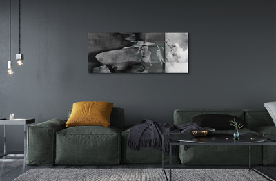 Pintura acrílica Pessoas do céu preto e branco