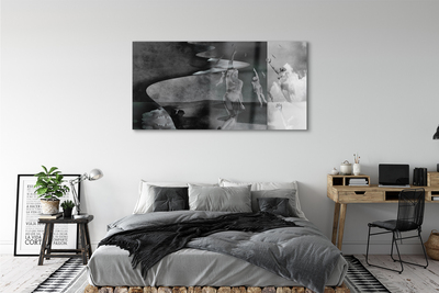 Pintura acrílica Pessoas do céu preto e branco