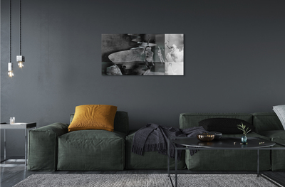 Pintura acrílica Pessoas do céu preto e branco