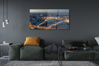 Quadro acrílico Panorama noturno de Cracóvia