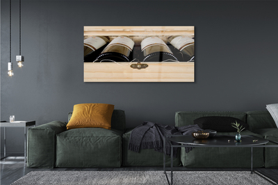 Pintura acrílica Garrafas de vinho em uma caixa