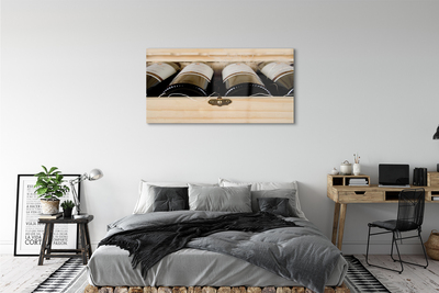 Pintura acrílica Garrafas de vinho em uma caixa