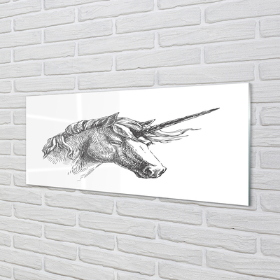 Quadro acrílico unicórnio de desenho animado