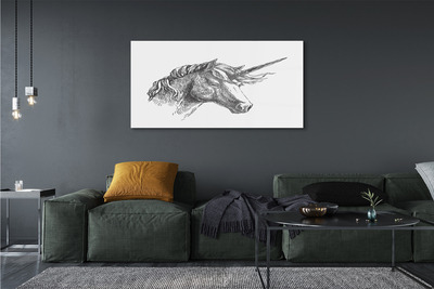 Quadro acrílico unicórnio de desenho animado