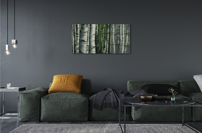 Pintura acrílica Floresta de bétulas