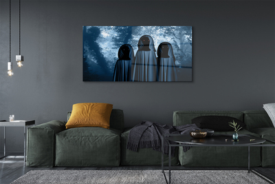 Quadro acrílico Árvores da floresta figuras assustadoras