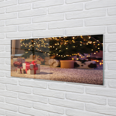 Quadro acrílico presentes de árvore de natal