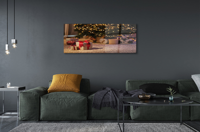Quadro acrílico presentes de árvore de natal