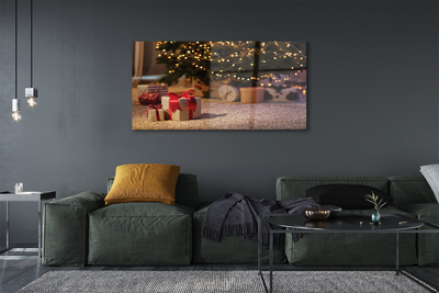 Quadro acrílico presentes de árvore de natal