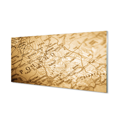Quadro acrílico Mapa da Polônia
