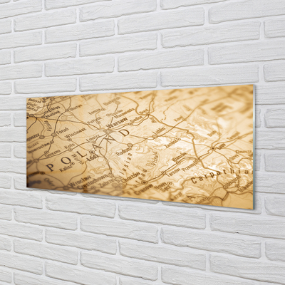 Quadro acrílico Mapa da Polônia