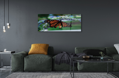 Quadro acrílico Borboleta em uma flor