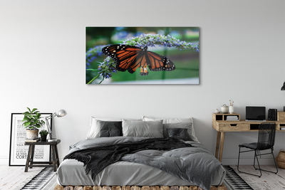 Quadro acrílico Borboleta em uma flor