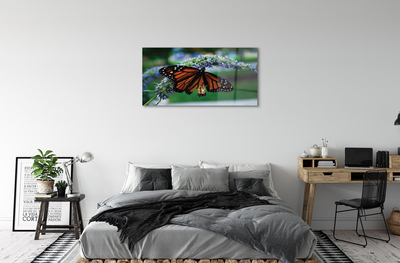 Quadro acrílico Borboleta em uma flor