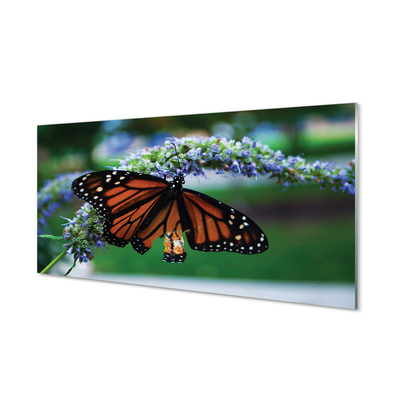 Quadro acrílico Borboleta em uma flor
