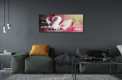 Quadro acrílico Toalhas de flores de cisne