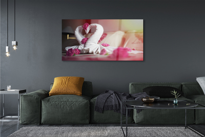 Quadro acrílico Toalhas de flores de cisne