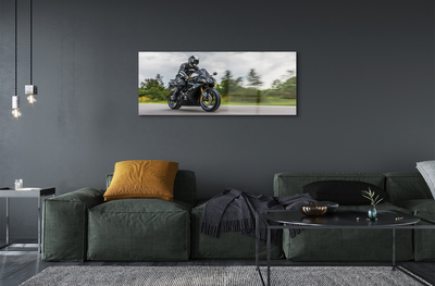 Quadro acrílico Motocicleta céu nuvens estrada