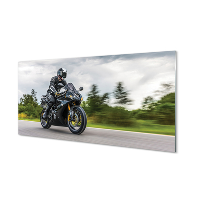 Quadro acrílico Motocicleta céu nuvens estrada