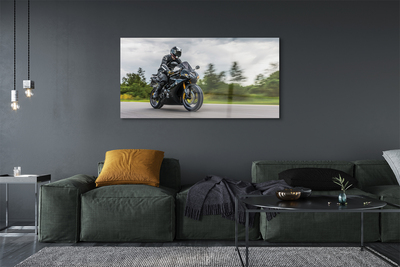 Quadro acrílico Motocicleta céu nuvens estrada