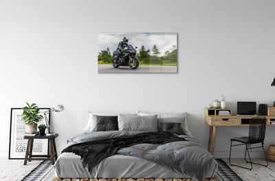 Quadro acrílico Motocicleta céu nuvens estrada