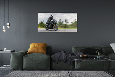 Quadro acrílico Motocicleta céu nuvens estrada