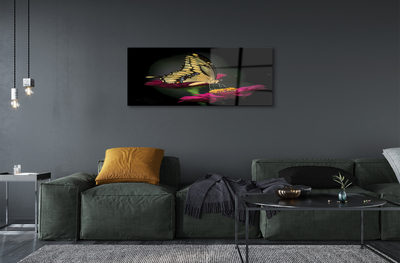 Pintura acrílica Borboleta em uma flor