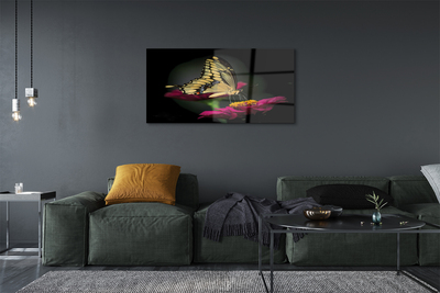 Pintura acrílica Borboleta em uma flor