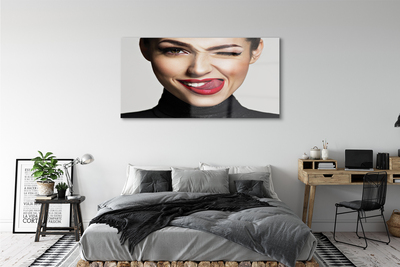 Pintura acrílica Mulher lábios vermelhos