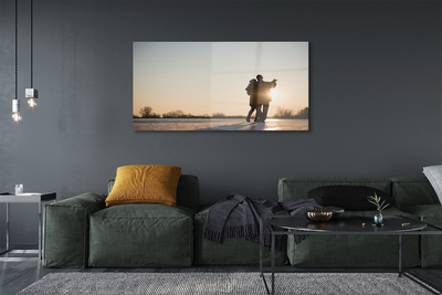 Pintura acrílica As pessoas dançam no inverno