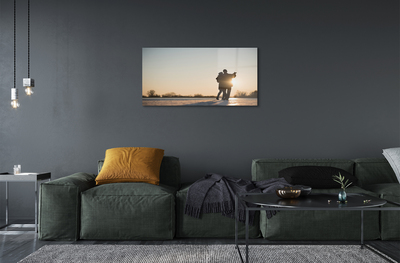 Pintura acrílica As pessoas dançam no inverno