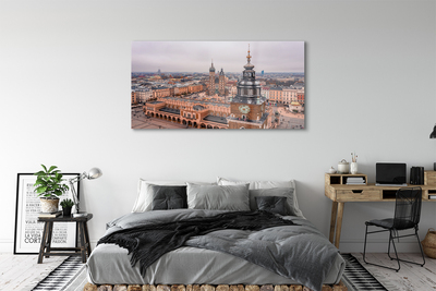 Pintura acrílica Panorama das igrejas de inverno de Cracóvia