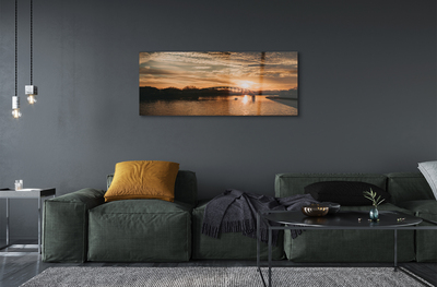 Quadro acrílico Ponte de Cracóvia, pôr do sol no rio