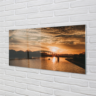 Quadro acrílico Ponte de Cracóvia, pôr do sol no rio