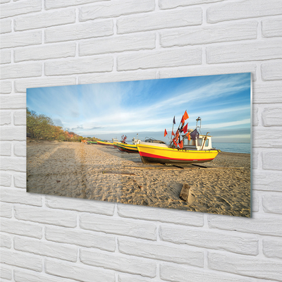 Quadro acrílico Barcos de praia de Gdańsk