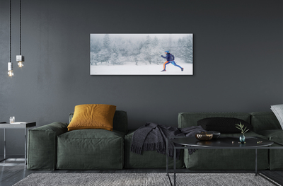 Quadro acrílico Boneco de neve da floresta de inverno