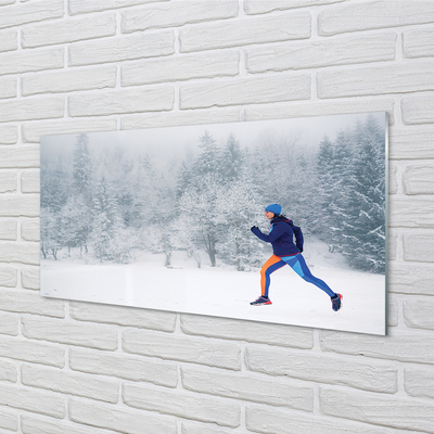 Quadro acrílico Boneco de neve da floresta de inverno