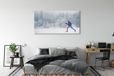 Quadro acrílico Boneco de neve da floresta de inverno
