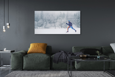 Quadro acrílico Boneco de neve da floresta de inverno