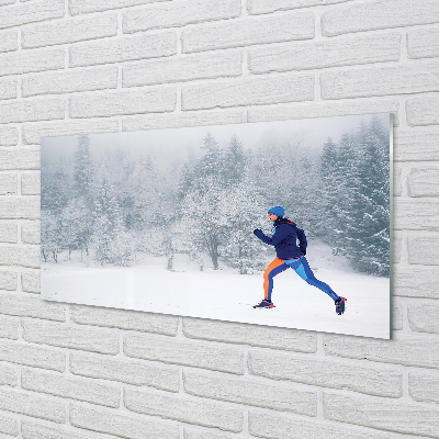 Quadro acrílico Boneco de neve da floresta de inverno
