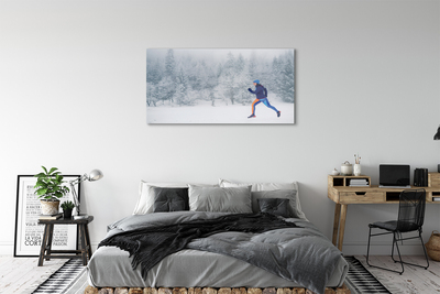Quadro acrílico Boneco de neve da floresta de inverno