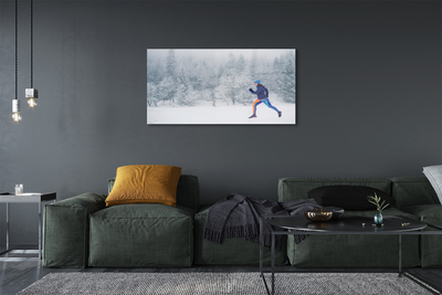 Quadro acrílico Boneco de neve da floresta de inverno