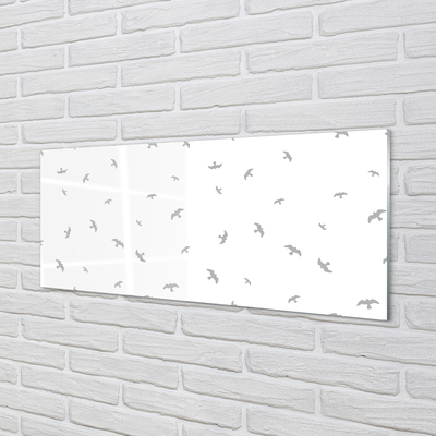 Quadro acrílico pássaros cinzentos