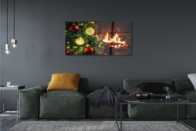 Quadro acrílico Enfeites, galhos, lareira