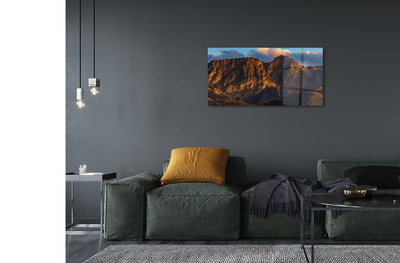 Quadro acrílico Pôr do sol na montanha