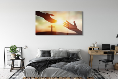 Pintura acrílica Mãos cruzadas